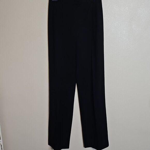 Lafayette 148 New York Stretch Wool Unlined Straight Black Dress Pants 2 - Picture 1 of 10